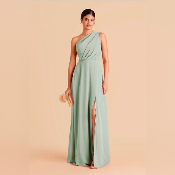 Birdie Grey Dresses & Skirts - NWT Birdie Grey Kira Chiffon One Shoulder Dress Sage Green Size XXL